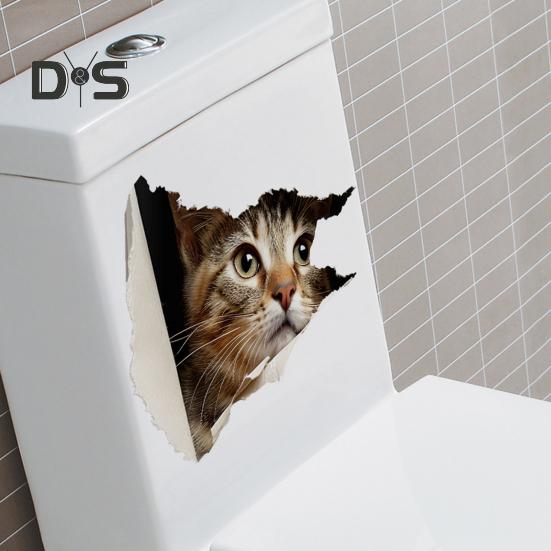 Toilet Sticker Tear-Resistant Waterproof PVC Decorative Water Tank Sticker Fading-resistant Bathroom Decal