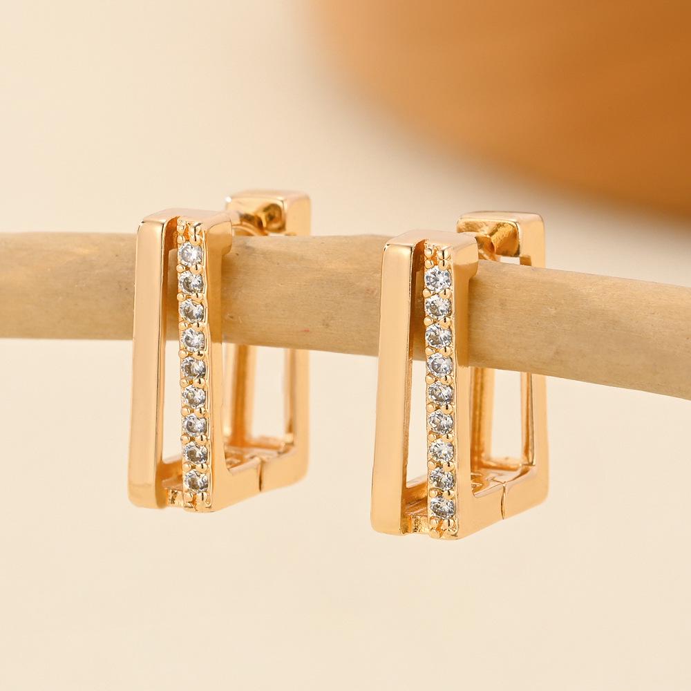 Gold Multi-Style Zircon Hoop Earrings for Women