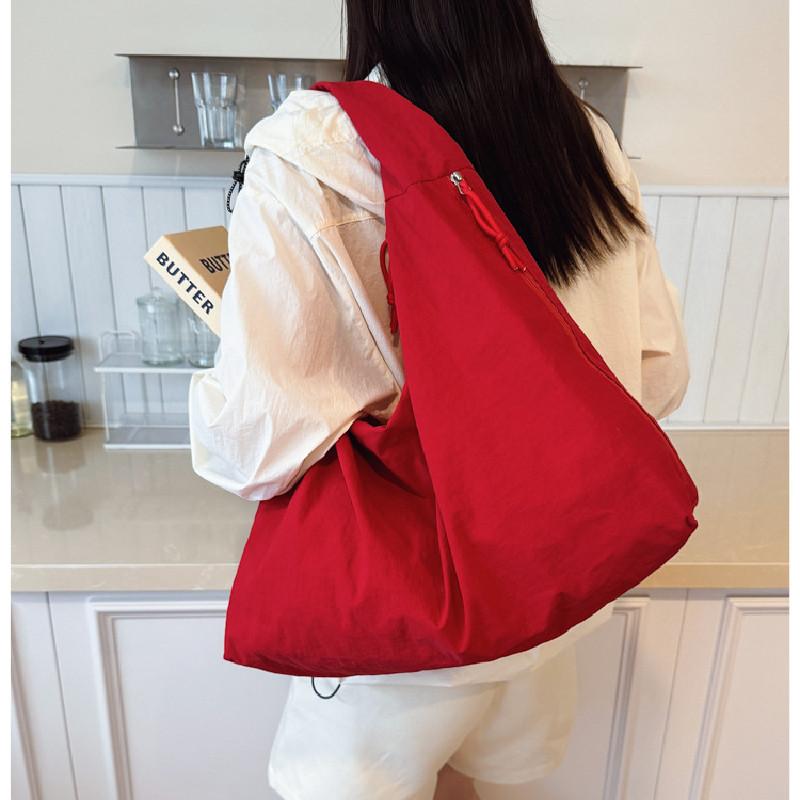 Simple Solid Color Large Capacity Women Casual Shoulder Tote Bag For Daily Use