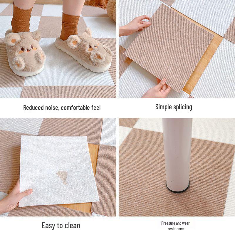 Japanese Adhesive-Free Splicing Carpet Mat for Large Areas - Ideal for Bedrooms, Children’s Rooms, and Pet-Friendly Homes