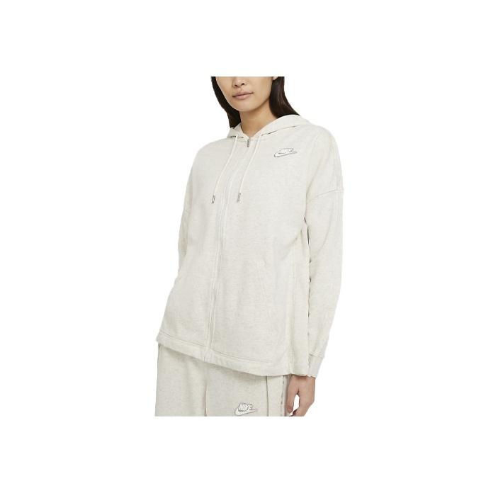 Nike Sportswear Full-Length Zipper Hooded Jacket Women Jacket Oatmeal CZ8360-141