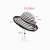 Summer Straw Hat Women's Striped Big Brim Fisherman Hat Outdoor Sun Protection Sun Hat