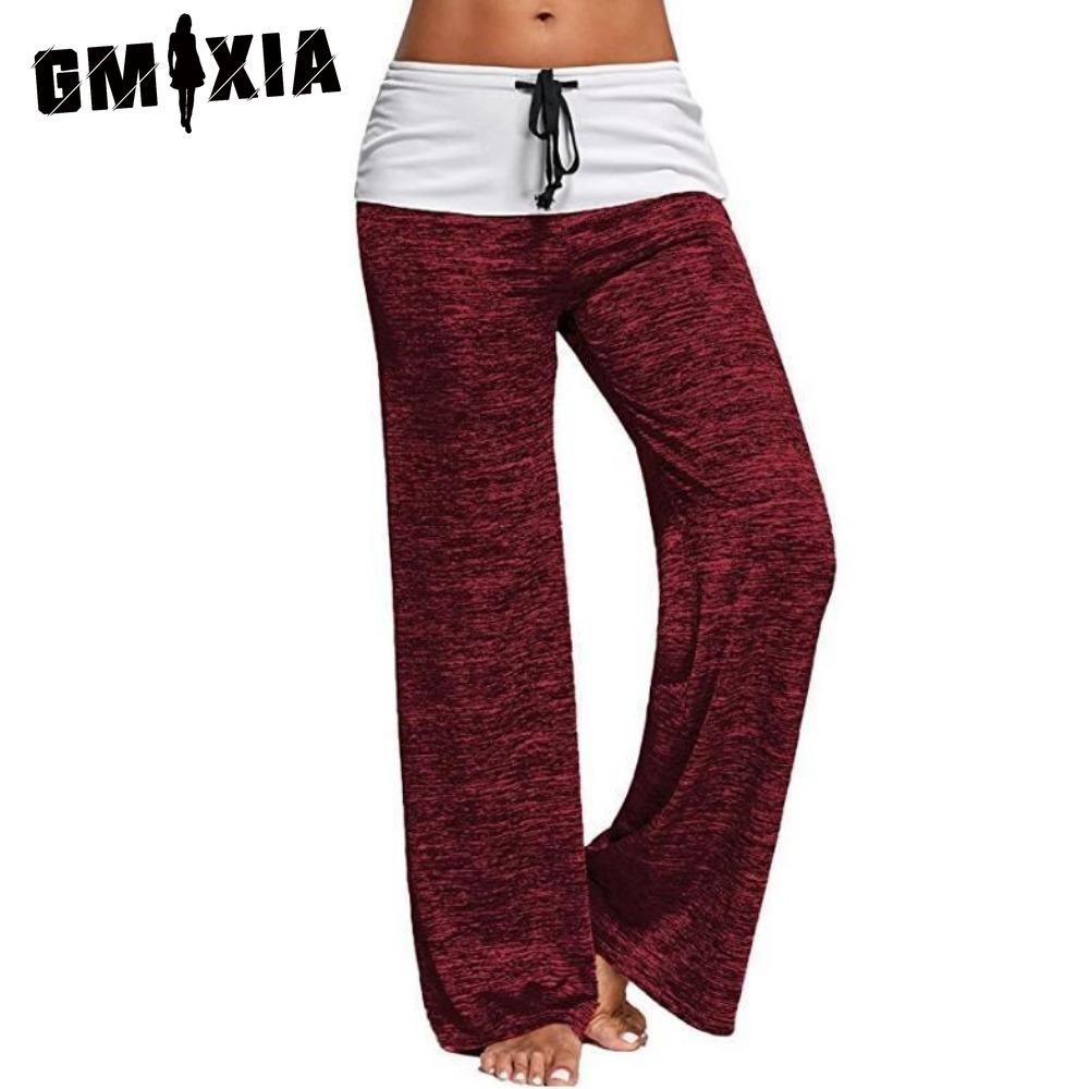GMXIA Pantalones y capris con estampado de color sólido informal a la moda para mujer