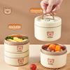 Cute Thermal Lunch Box for Kid Student School Portable Leak-proof 304 Stainless Steel Keep Warm Food Container Microwave Safe