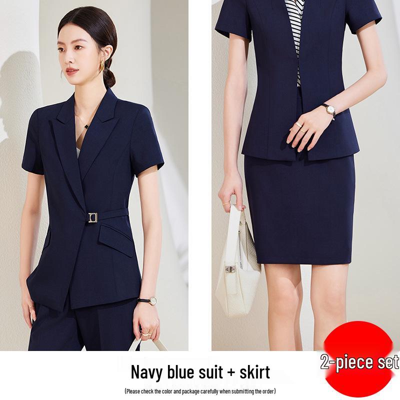 Set Costum Profesional de Vară pentru Femei - Îmbrăcăminte de Lucru High-End pentru Magazin de Bijuterii sau Magazin de Aur