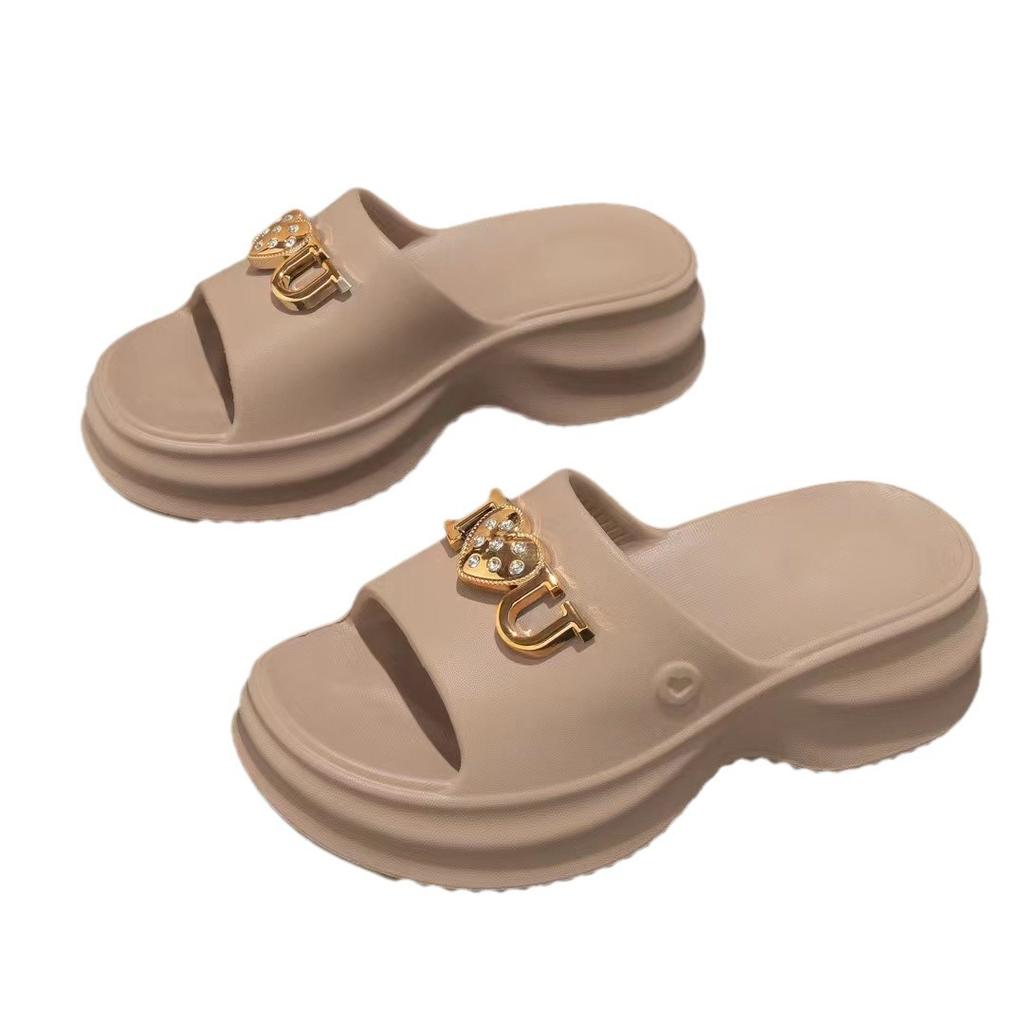 EVA thick-soled women's slippers summer home indoor soft-soled high-elastic slippers bathroom bath cold flower buckle slippers