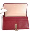 BVLGARI Bulgari Bulgari Logo Clip Bi-fold flap Long Wallet Leather Red