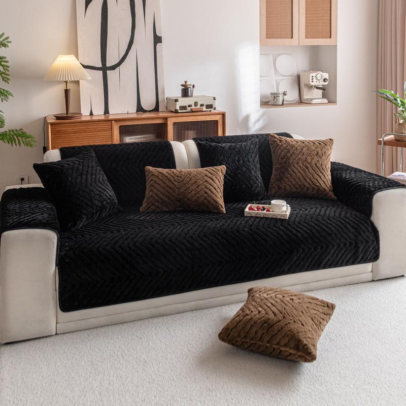 Winter Plush Sofa Cushion Nordic Simple Teddy Fleece Sofa Cover All-Inclusive Universal Cover Non-Slip Thickened High-End Towel