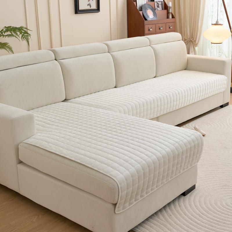 Thickened Non-slip Flannel Sofa Cushion Cover for Autumn and Winter