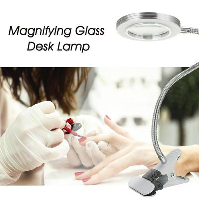 7W USB Lese-Schreibtischlampe 8x Vergrößerungsglas LED Schreibtischlampe Augenschutz Zahn-Schönheit Make-up Tattoo Licht Clip-on Biegsam