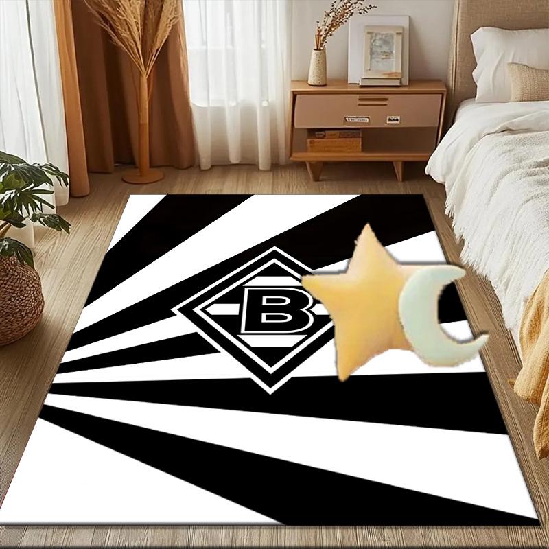 Mönchengladbach Wappen Teppich für Wohnzimmer, Spielzimmer, Büro, Schlafzimmer, Bürobodenmatte Verspieltes Design, Fan Geschenke Weihnachtsdeko