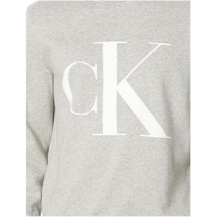 Calvin Klein Ss23 Letter Logo Round Neck Long Sleeve Sweatshirt Men sweatshirt Light-Gray 40JM937-030