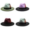 Fedora Hat For Men Women With Gradient Color Wool Felt Sun Protection Outdoor Fashion Accessory