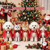 Cat Holiday Costume Pet Christmas Cape with Bow, Red Cloak for Small Medium Dogs & Cats, Outfit White Wavy Trim, Festive Apparel Pets Dog