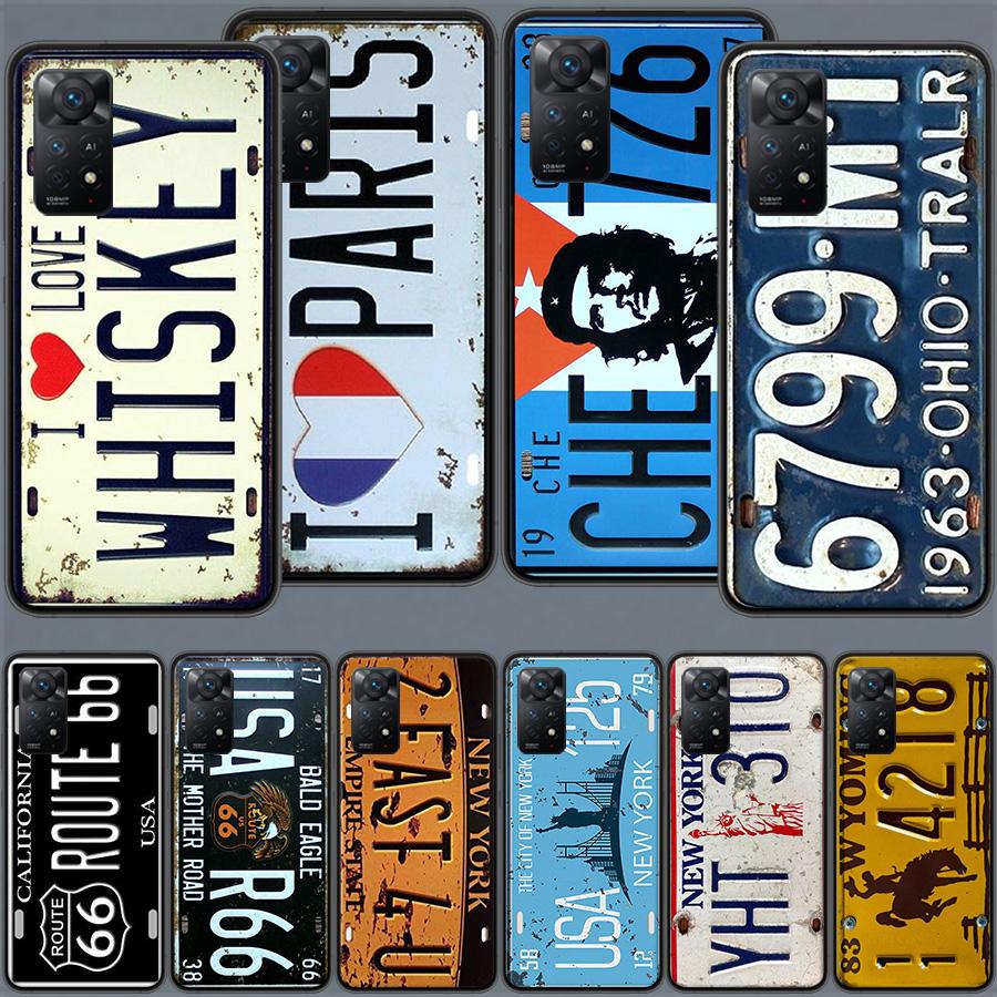 License New York Plate Number Phone Case For Redmi Note 13 14 15 Pro Plus 12 13C 12C 15C 9 10 10C 9T 9C 9A TPU Soft Cover Clear