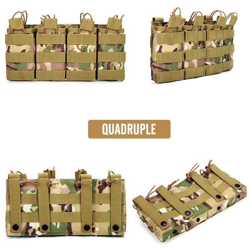 1000D Tactical Magazine Pouch Double/Triple/Quadruple Mag Pouch Airsoft Ak 7.62/5.56mm M4 Ar Rifle Hunting Accessories