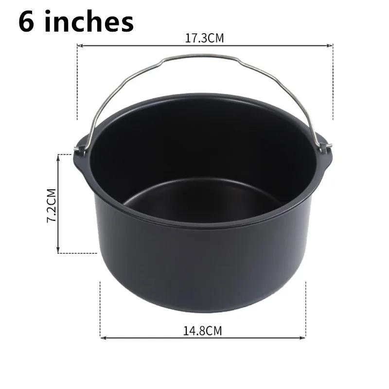 6/7/8inchAir fryer Baking Mould Non-Stick baking Basket Round for Oven AirFryer Baking Roasting Kitchen Accessories Dropshipping