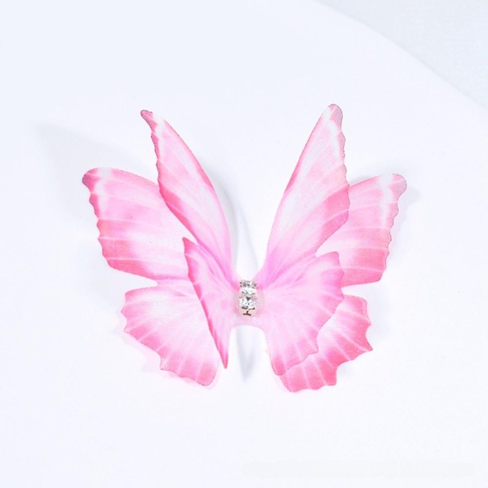 50Pcs Gradient Color Organza Fabric Butterfly Appliques 3D 5CM Fairy Chiffon Butterfly Organza Fabric Handmade