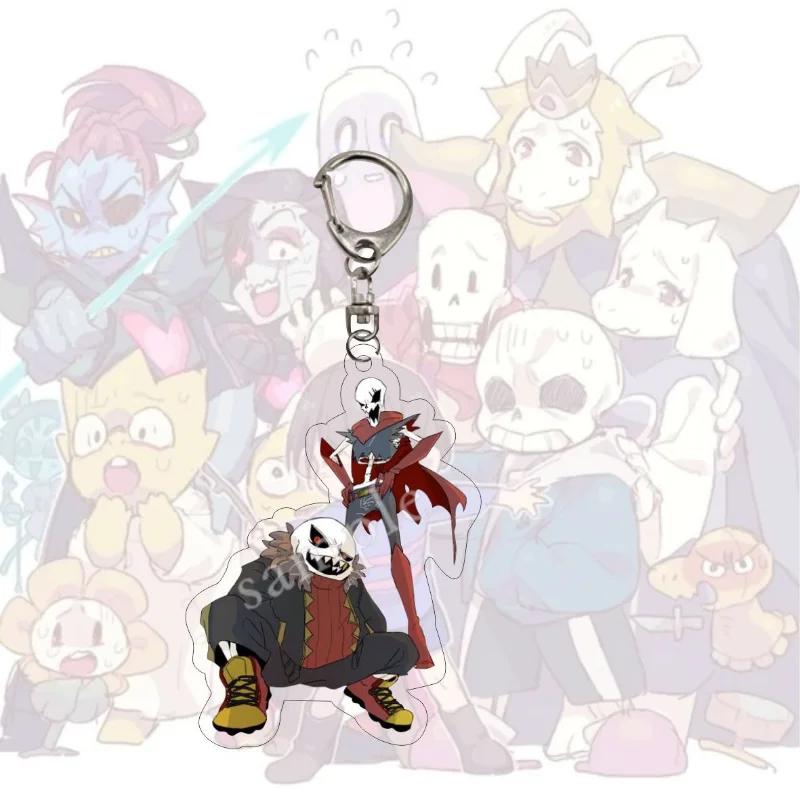 Undertale Schlüsselanhänger Anime Schlüsselring Männer Frauen Acryl Auto Cosplay Handy Tasche Anhänger Anhänger Party Kinder Geschenk Schmuck Spielzeug