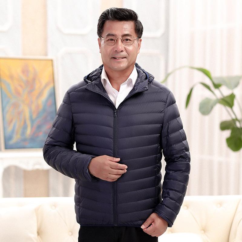 Men's Lightweight Down Jacket - Midlife & Senior, Plus Size, Short, Autumn/Winter Coat