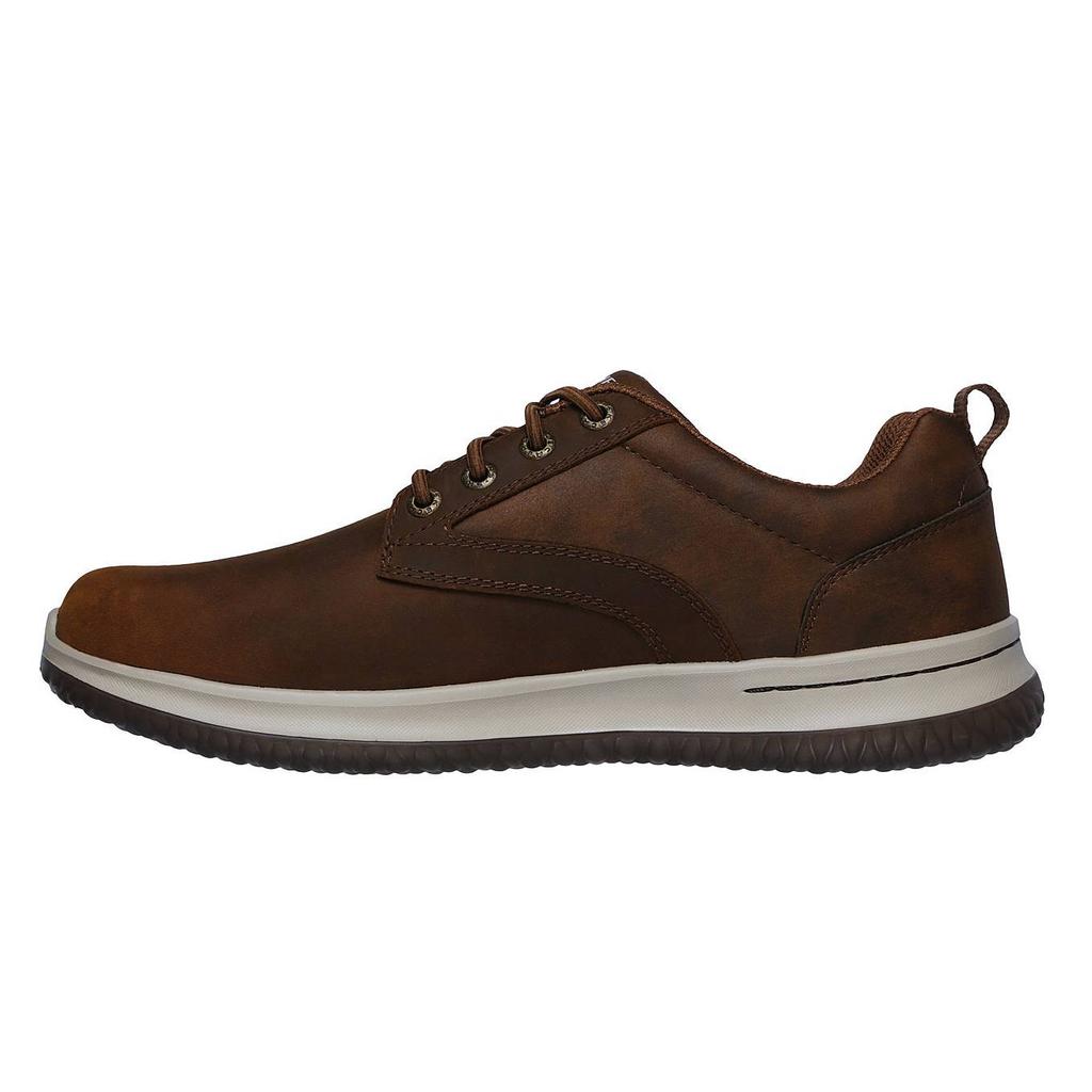 Sneakersy męskie brązowe Skechers Delson Antigo skórzane wodoodporne (65693-CDB)