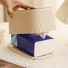Large Opening Tissue Box with Lid Smooth Wooden/Plastic Cover Napkin Storage Case Built-in Spring Space-saving Napkin Container