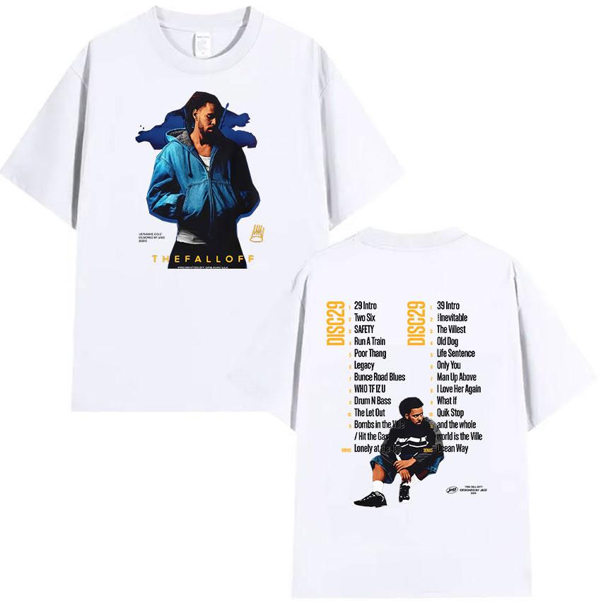 J Cole The Fall Off New Album 2026 Merch T Shirt Unisex's Vintage Oversized Cotton T-shirts Unisex Hip Hop Gothic Clothing T-shirt