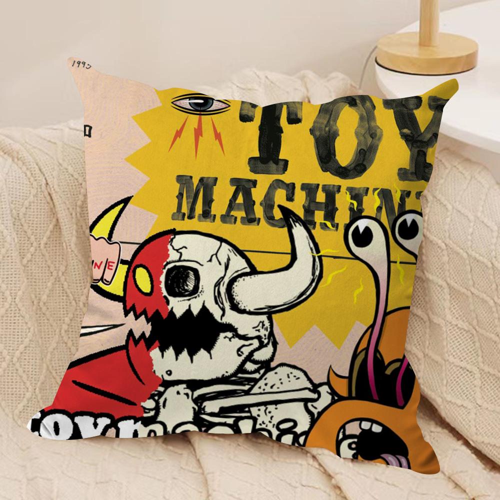 T-Toy M-MachineS S-SkateS Cushion Cover Silky Short Plush Double-Sided Printed Pillow Case for Sofa All Seasons Home Decor Gift