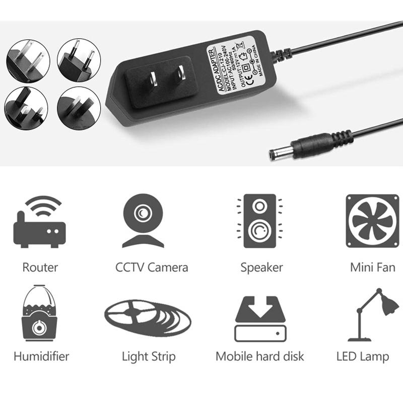 Led Driver For Controller 12V DC Power Supply With Polite Lamp 12V 1A Led EU US Plug Transformar 220 To 12v