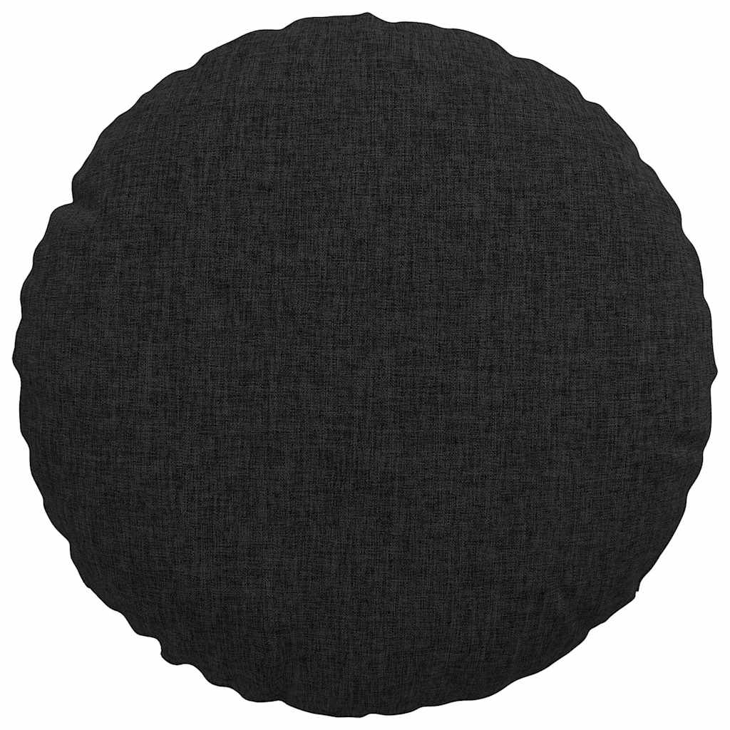 Seat Cushion Set 2 Pcs Black Ø30 X 13 Cm Fabric
