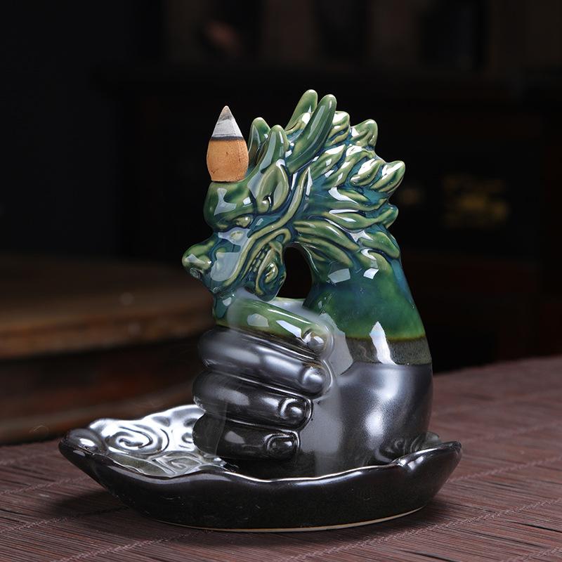 Incense Holder Xianglong Ceramic Incense Burner Creative Ornaments for Backflow Incense Burner