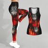 Fierce Wolves  Pattern Print Yoga Outfit for Women Fashion Workout Leggings Fitness Sports Casual Yoga Set Sports Suit