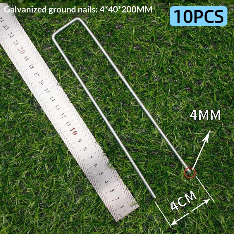 10 Pcs Heavy Duty Galvanized Steel Garden Stakes Rust Resistant Non Slip Washer For Securing Weed Barrier Turf