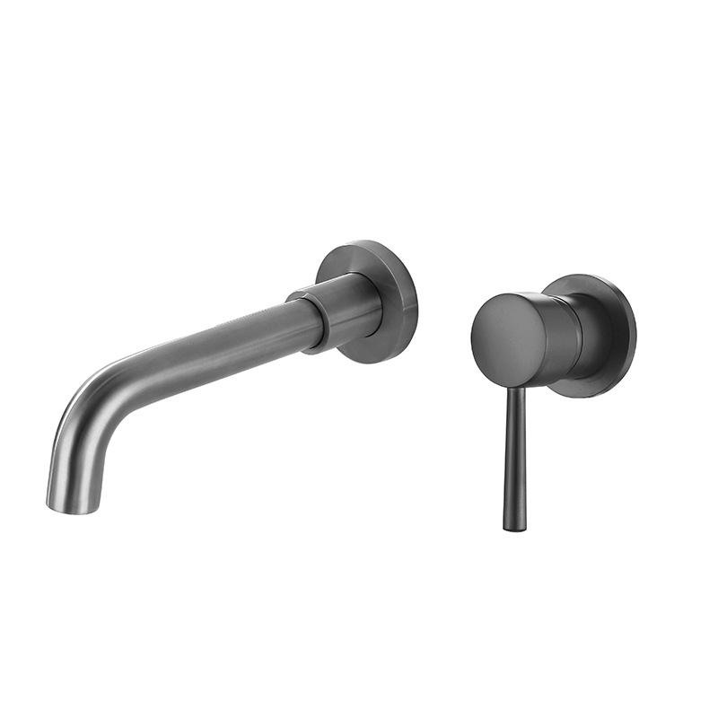 Brushed Nickel Wall-Mounted Basin Faucet with