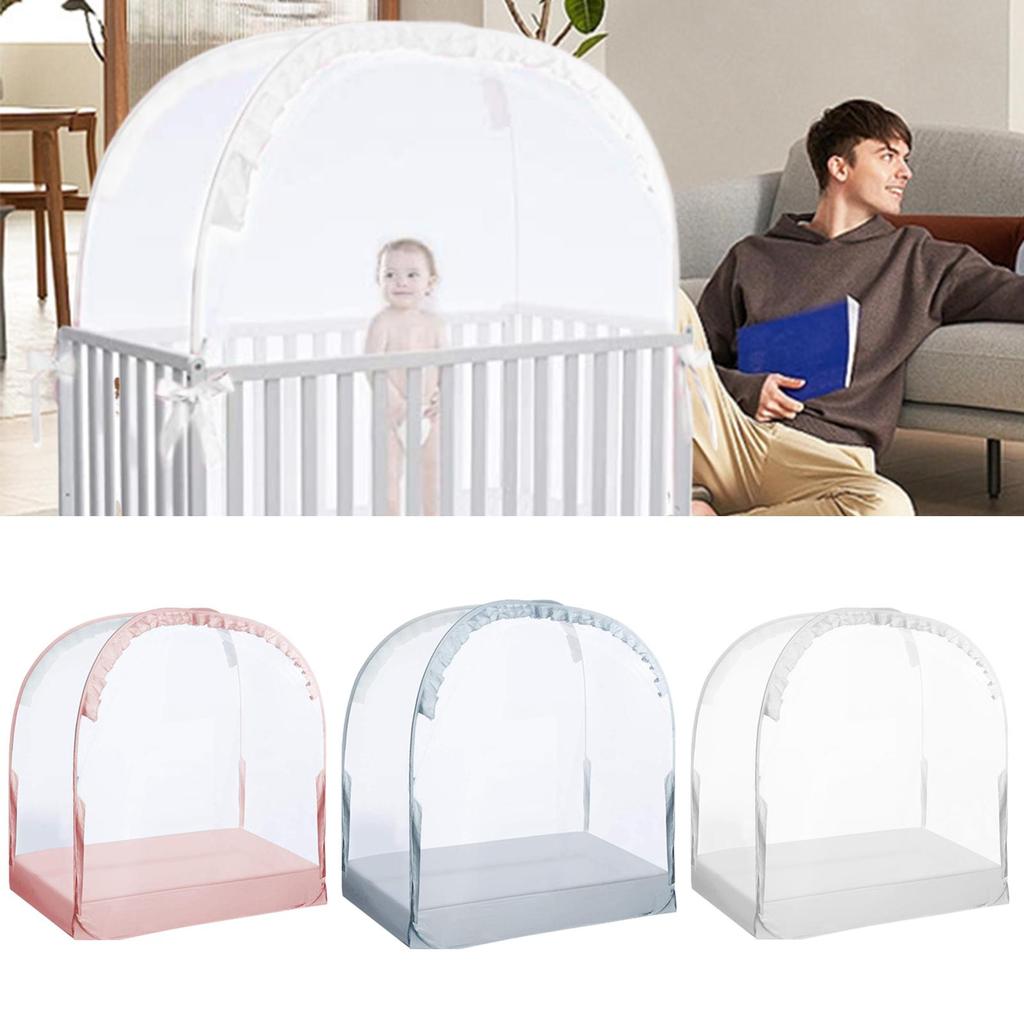 Mosquito Net to Keep Baby in Crib Pop-Up Tent to Keep Baby from Climbing out Breathable Mesh Bed Protection for Kids Nursery