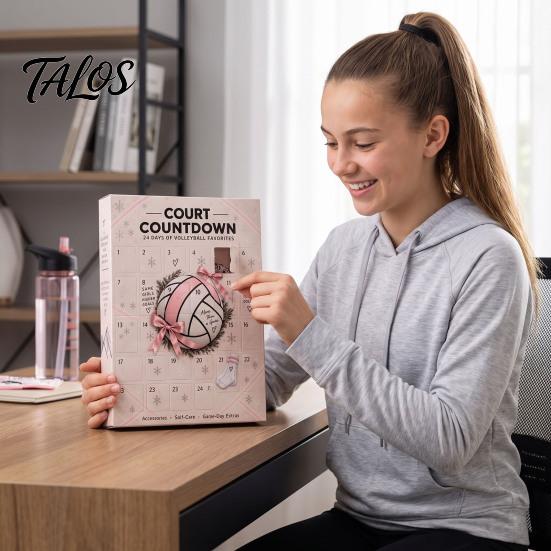 Volleyball Zubehör Set Mädchen Adventskalender, 24-Tage Sport Countdown Box Spieler Geburtstagsgeschenke mit Haargummis Anhängern Socken, Geschenk für Spieler Täglich