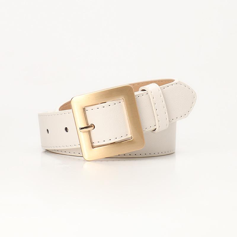 New Versatile Simple and High-end Women's Belt Square Buckle Fashion Korean Style Decorative Jeans Belt Belt Belt Women