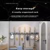 Organizer Wall Mounted Broom Holder Mop Clip Stand Brush Rack Hanging Pipe Hook Kitchen Storage Bathroom Accessories Tools