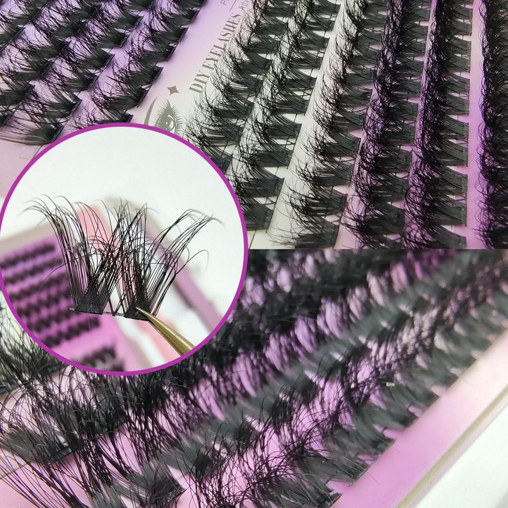 Diy Segmented False Eyelashes 5D Dense Self-Grafting Eyelash Set Single Cluster Simulation Large Capacity