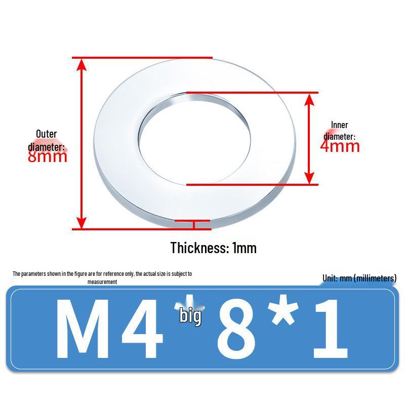 Extra Large Galvanized Metal Flat Washer (Sizes M1.6-M14)