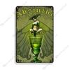 Absinthe Metal Tin Sign Beer Brand Metal Signs Wall Plate Vintage Metal Plaque Man Cave Home Plate Wall Industrial Decor