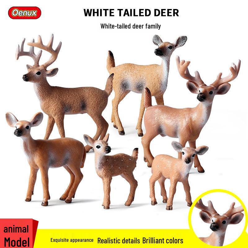 Cross-Solid Animal Simulation: White-Tailed Deer, Elk, Sika Deer Ornament - Christmas Toy Decoration