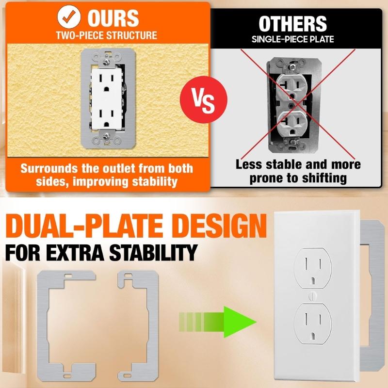 Pack Of 10 Metal Double Layer Wall Plate Spacers For Secure Outlet And Device Installation