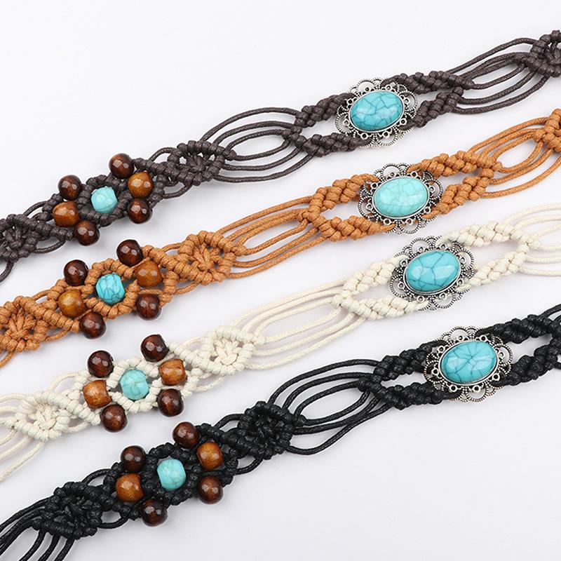 Rochie Retro Țesută Stil Boem Lanț de Talie Pentru Femei Curea Trendy cu Ciucuri Pantaloni cu Ciucuri Versatil Accesoriu Curea din Frânghie