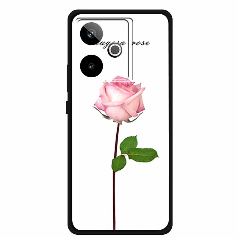 For Realme GT7 3D Relief Phone Case Emboss Flower Back Cover Black Silicone Shockproof Soft Protector 6.8" Realme GT 7T 7 T Capa