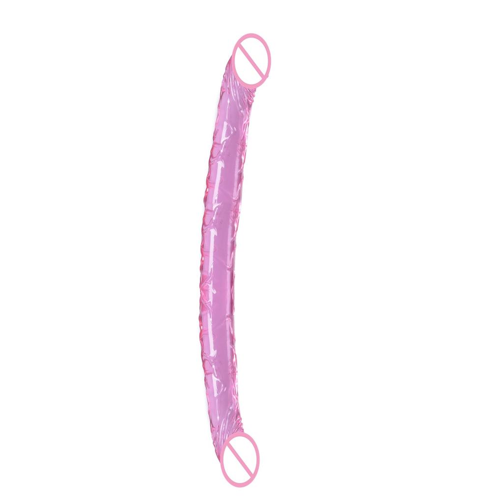 Double-Headed Dragon Penis Butt Plug Lengthened Transparent Female Tonglala Crystal Penis Simulation Masturbation Stick Device Adult Sex Product