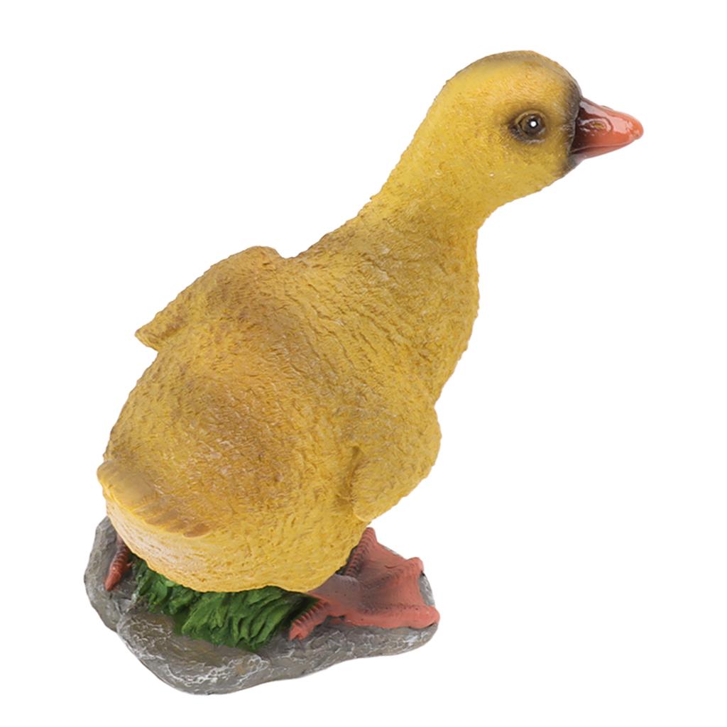 Garten Enten Statue Außen Hof Harz Niedliches Tier Rasen Figur Terrasse Ornament Skulptur Kunst Grau