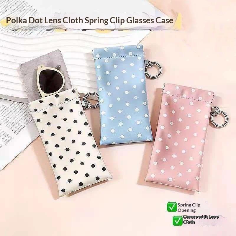 Protective Eyeglass Case Polka Dot Design Sunglasses Pouch for Fashionable Added Style