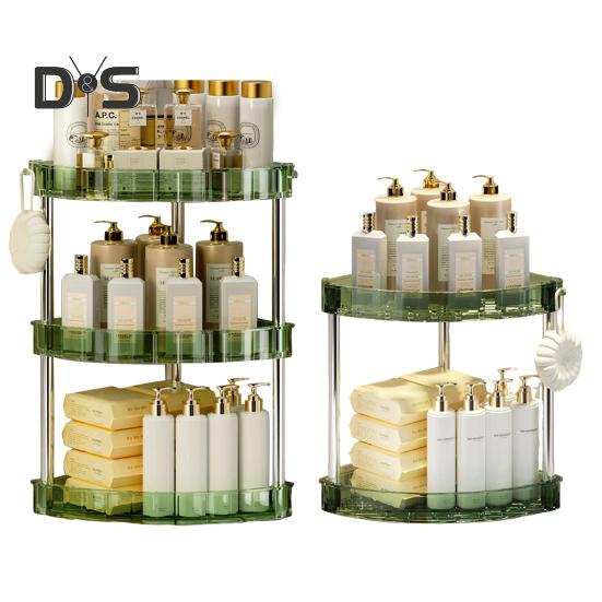 Corner Bathroom Counter Organizer Storage Rack Large Capacity 3 Tier 90 Degree Design Makeup Organizer Perfume Tray