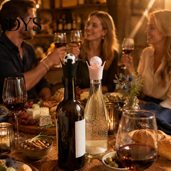 Kitchen Gadgets for Wine Football-shaped Stoppers, Silicone Champagne Sparkling Bottle Savers, Leak-proof Sealer Stoppers Beer Soda, Reusable